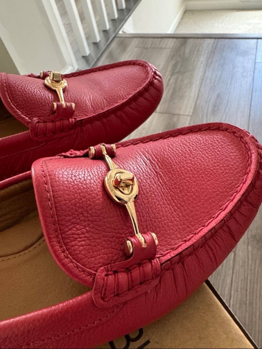 Coach Pink Leather Horsebit Loafers - Picture 2 of 5